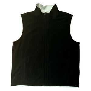 Van Heusen Reversible Fleece Black & Cream Vest Men's Large